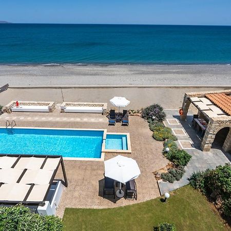 Beachfront Villa Turquoise With Private Pool, Bbq And Ping Pong Table Chania  Zewnętrze zdjęcie